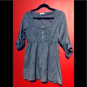 Delia brand, cutesy shirt, with small red flower print